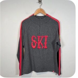 Krimson Klover Charcoal and Scarlet Turtleneck Sweater